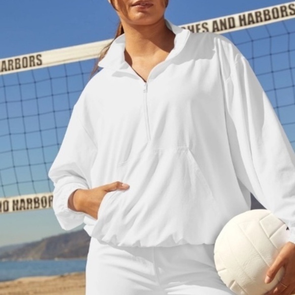 Beyond Yoga Half Zip Pullover - White